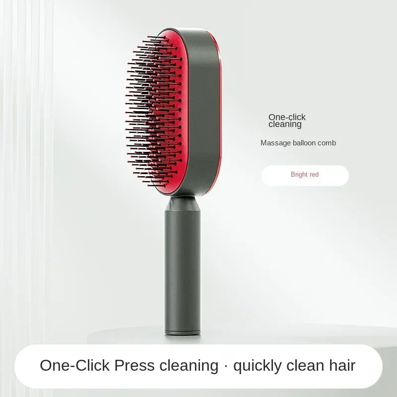 Selbstreinigende Massage-Haarbürste mit Ein-Klick-Reinigung